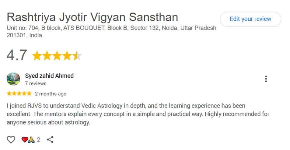 RJVS Google Review