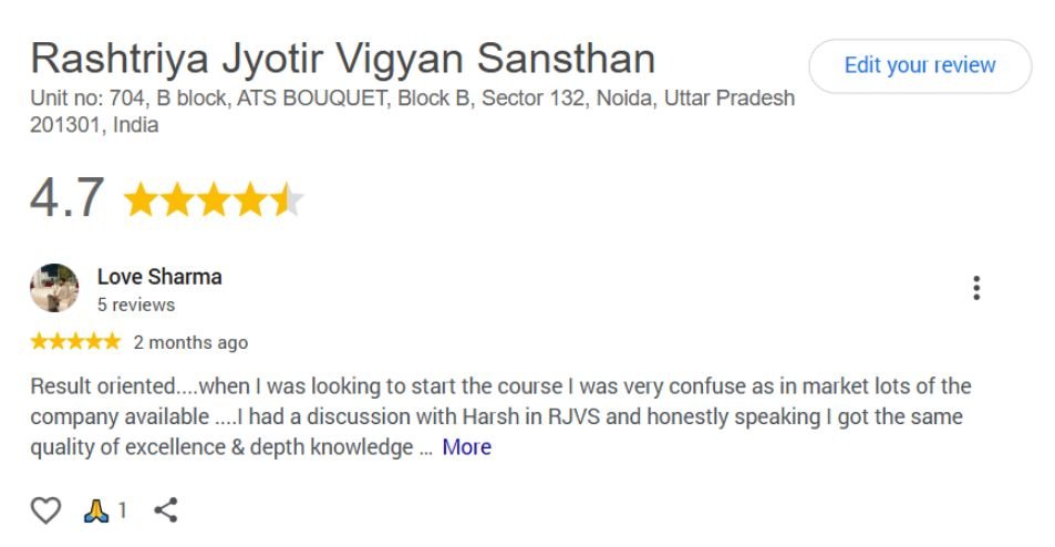 RJVS Google Review