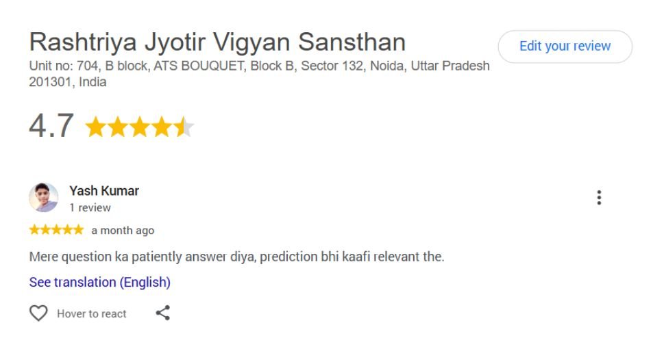 RJVS Google Review